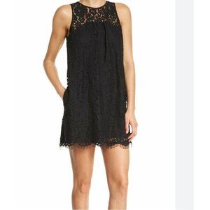 JOIE Black Lace Fahfia B Sleeveless Shift Dress Size M | Little Black Dress